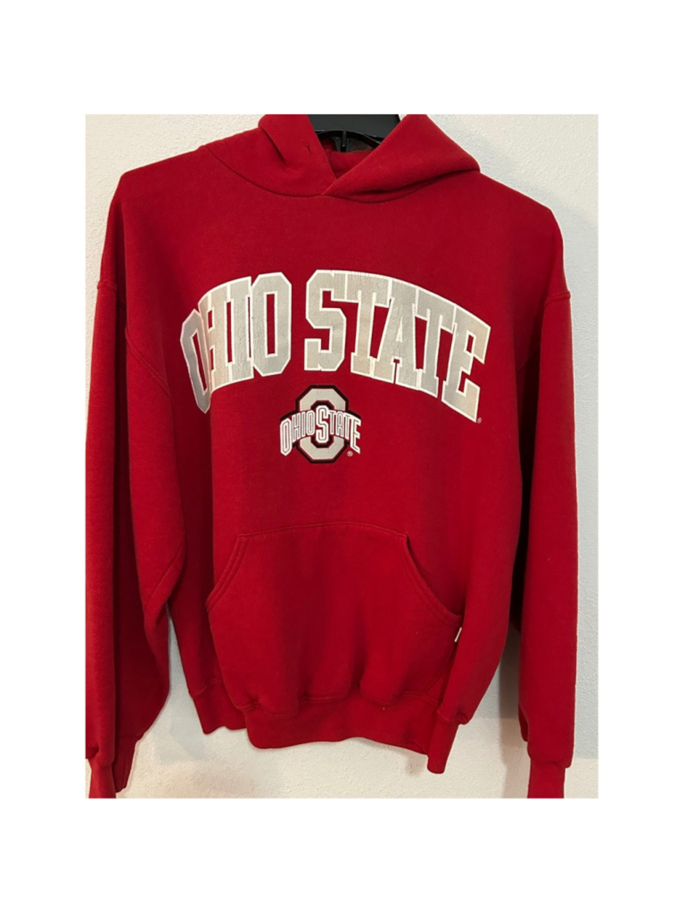 Russell Athletic Ohio State Buckeyes Hoodie Red Sweatshirt Womens Medium 137
